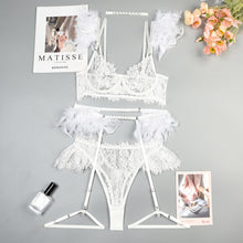 Feather Sexy Lingerie Lace Women Underwear Bra Panty