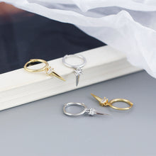 Silver Zircon Cone Hoop Huggies Earrings For Fashion Women Hiphop Fine Jewelry Geometric Accessories