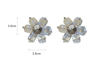 Women Flowers Small Fragrance Crystal Earrings