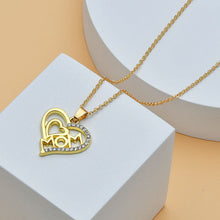 Mother's Day Mom Heart Shape With Diamond Letter Necklace For Women Fine Jewelry Women Accessories Fashion Jewelry