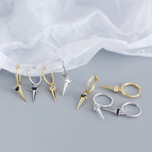 Silver Zircon Cone Hoop Huggies Earrings For Fashion Women Hiphop Fine Jewelry Geometric Accessories