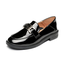College Style One-legged Footwear Women's Shoes Simple Round Toe Loafers