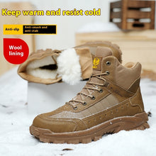 Winter Wool Protective Shoes Men's Anti-smashing Plastic Toe Cap Protective Footwear