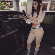 Velvet women's suit sweater zipper sportswear