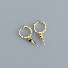 Silver Zircon Cone Hoop Huggies Earrings For Fashion Women Hiphop Fine Jewelry Geometric Accessories