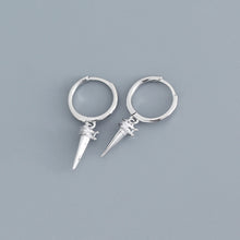 Silver Zircon Cone Hoop Huggies Earrings For Fashion Women Hiphop Fine Jewelry Geometric Accessories