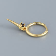 Silver Zircon Cone Hoop Huggies Earrings For Fashion Women Hiphop Fine Jewelry Geometric Accessories