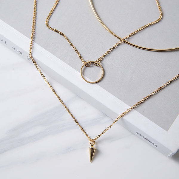 Korean Fashion Multideck Design Long Necklace Joker Simple Collarbone Kolye For Women Party Accessories