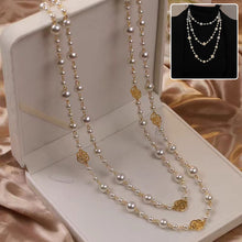 Retro Multi-layer Pearls Necklace Fashion Long Sweater Chain Versatile Accessories For Women