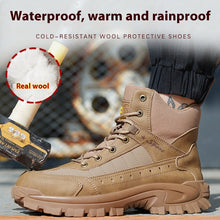 Winter Wool Protective Shoes Men's Anti-smashing Plastic Toe Cap Protective Footwear