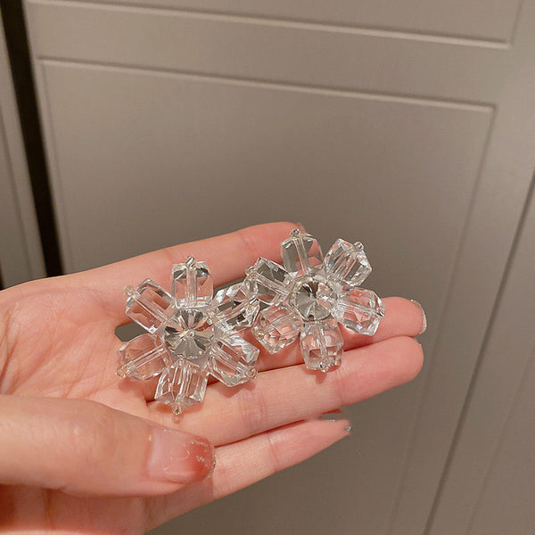 Women Flowers Small Fragrance Crystal Earrings